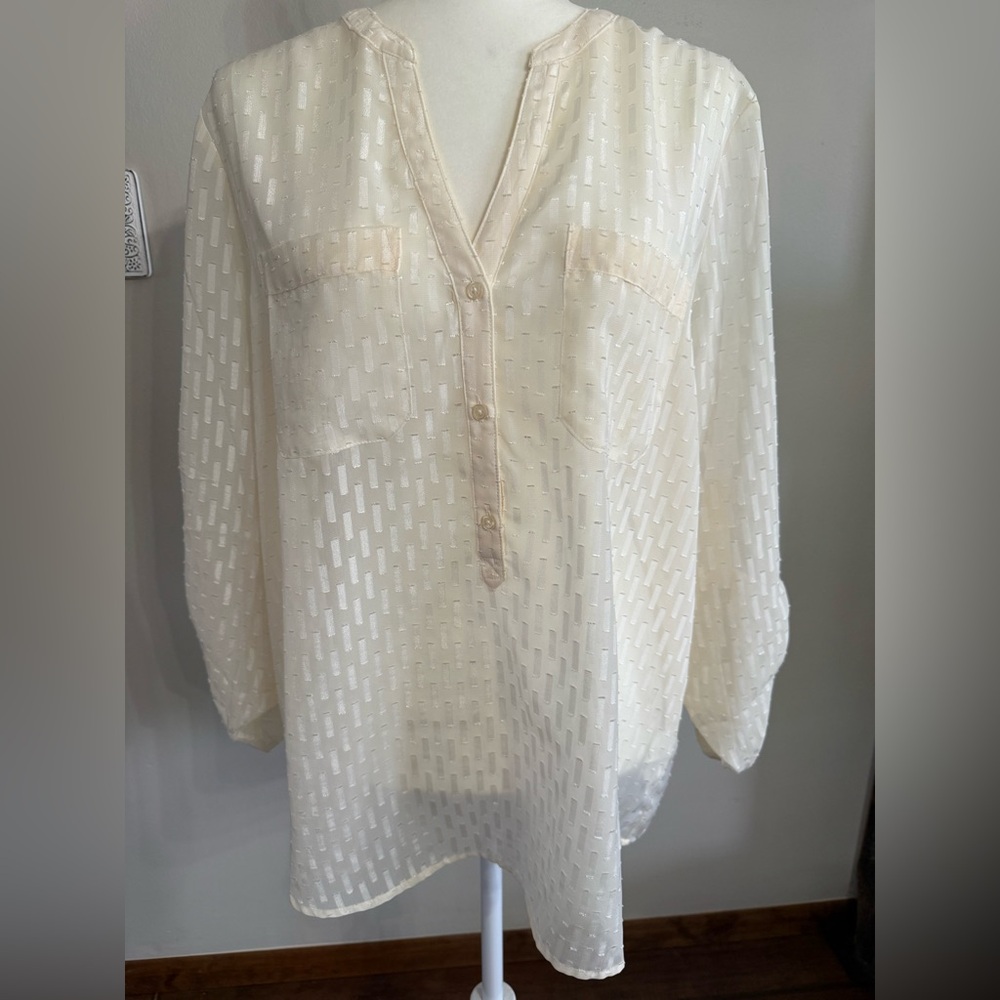 Gap XL Sheer Cream Blouse